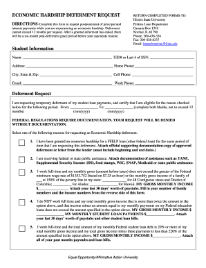 Economic Hardship Deferment Request Form