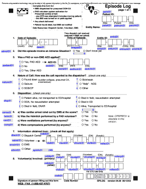 EMS Cardiac Arrest Episode Log