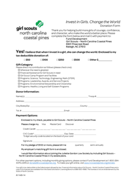 Girl Scouts Donation Form