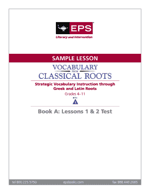 Vocabulary from Classical Roots Book A Test