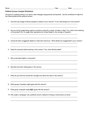 Political Cartoon Analysis Worksheet