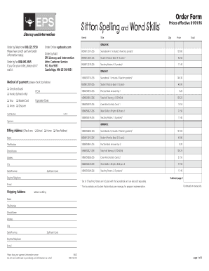 EPS Literacy and Intervention Order Form