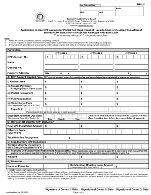 CPF Housing Loan Repayment Form