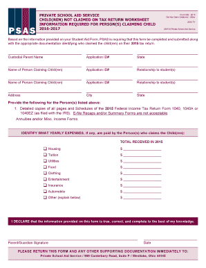 Private School Aid Service Form 002