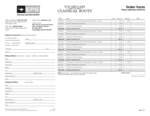 Order Form for Vocabulary from Classical Roots