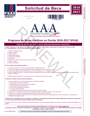 Solicitud de Beca Gardiner 2016-2017