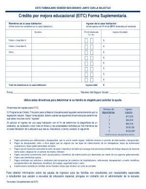 Forma Suplementaria de Crédito por Mejora Educacional (EITC)