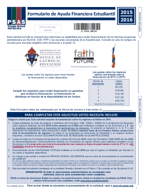 Formulario de Ayuda Financiera Estudiantil 2015