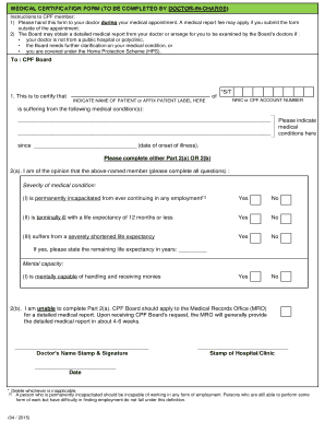 Medical Certification Form for CPF