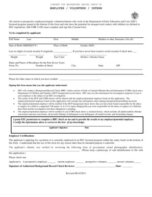 Background Record Check Consent Form