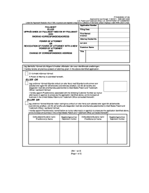 US Patent and Trademark Power of Attorney Form