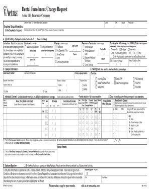 Aetna Dental Enrollment/Change Request Form
