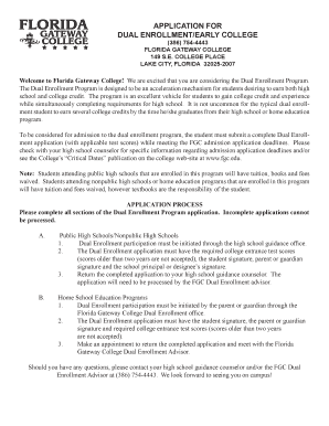Dual Enrollment Application