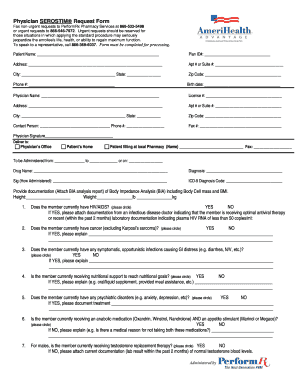 Physician SEROSTIM Request Form