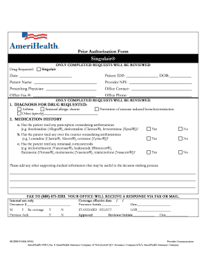 Singulair Prior Authorization Form