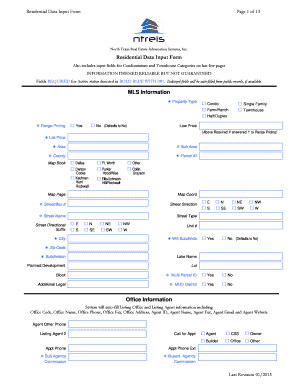 Residential Data Input Form