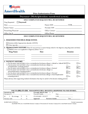 Daytrana Prior Authorization Form