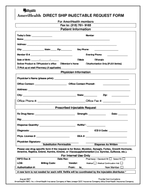 AmeriHealth Injectable Request Form