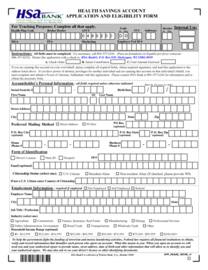 Health Savings Account Application Form