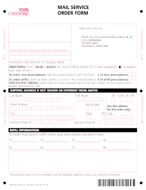 CVS Caremark Mail Service Order Form