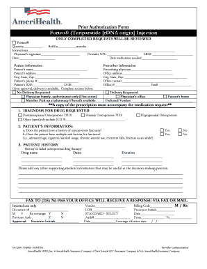 Forteo Prior Authorization Form
