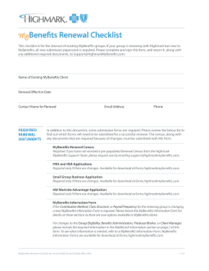 MyBenefits Renewal Checklist