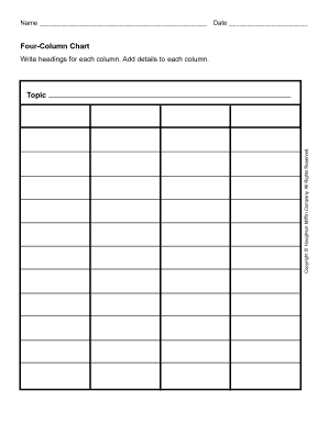 Four-Column Chart Template