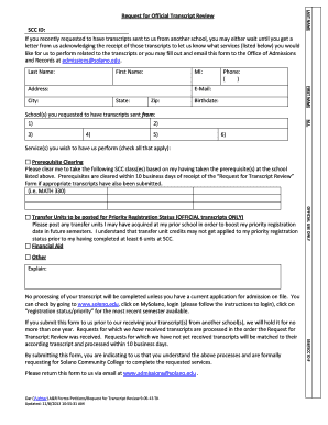 Request for Transcript Review