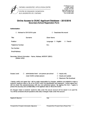 Secondary School Registration Form