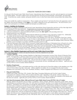 Howard County Athletic Participation Form