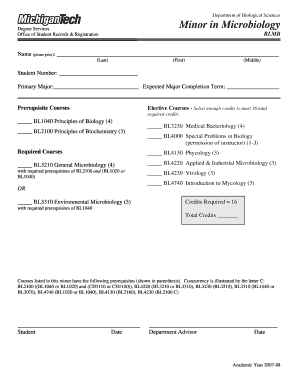 Settlement letter format - Minor in Microbiology - admin mtu