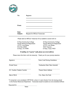 Request for Official Transcripts