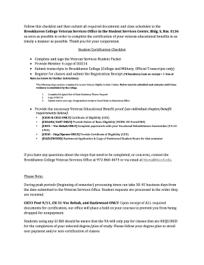 Veteran Services Student Packet