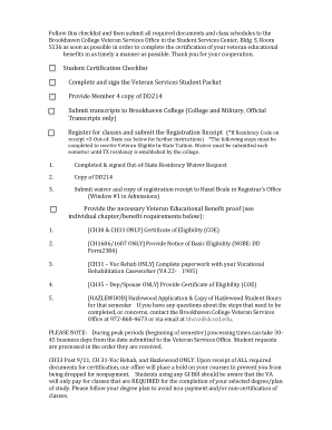 Veteran Educational Benefits Certification Form