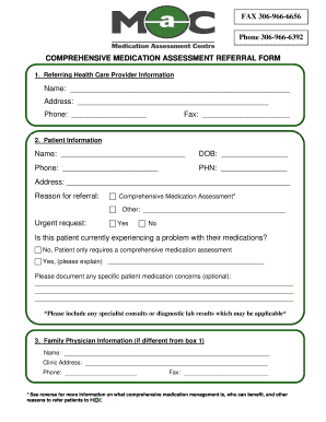 Comprehensive Medication Assessment Referral Form