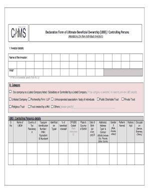 Declaration of intent sample - Declaration Form of Ultimate Beneficial Ownership - Cams