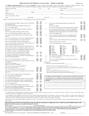 Preparticipation Physical Evaluation Form