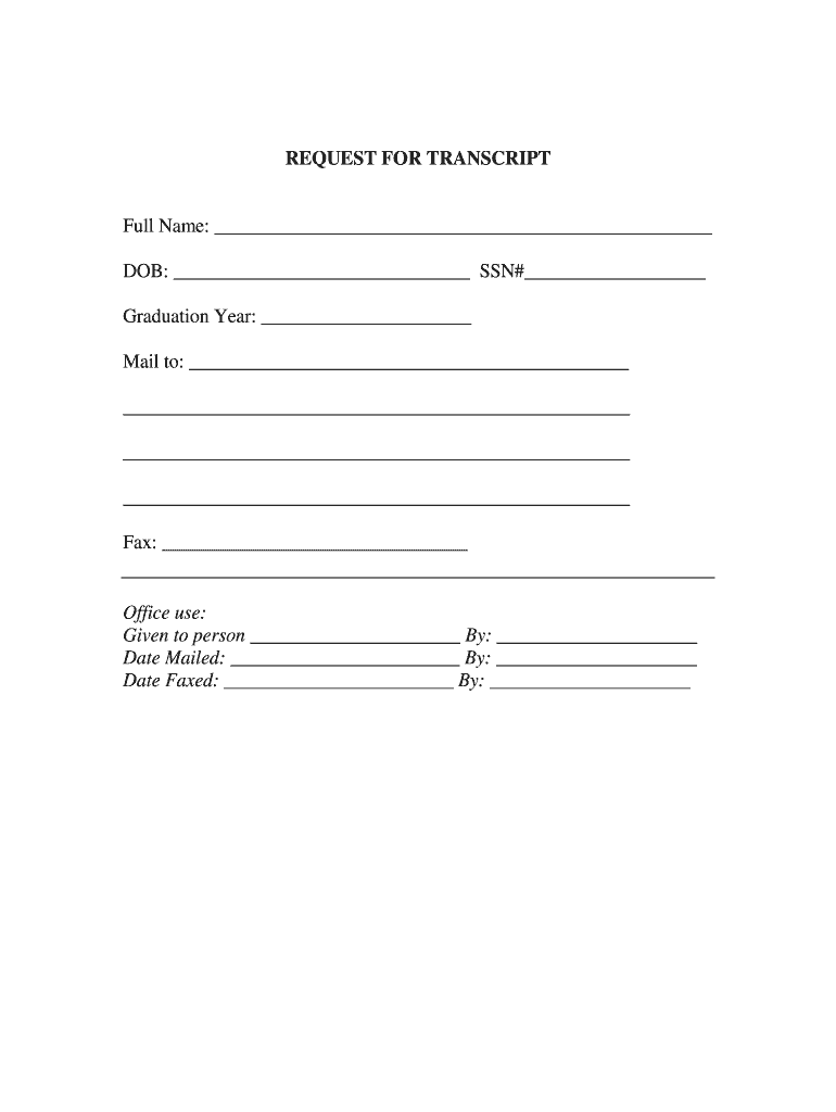 Fillable Online bibbed REQUEST FOR TRANSCRIPTdoc Fax Email Print ...