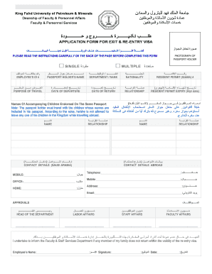 Exit & Re-Entry Visa Application
