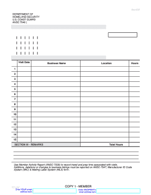 US Coast Guard Activity Report