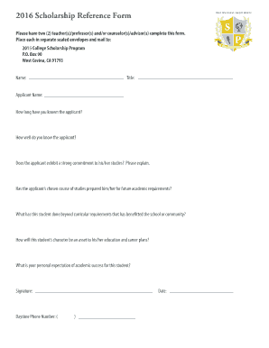 2014 Scholarship Reference Form - ffcuorg