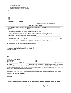 California Quitclaim Deed