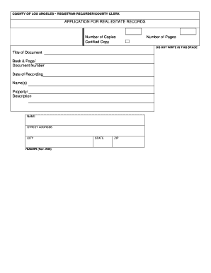 Los Angeles Real Estate Records Application