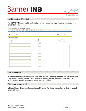 SGAADVR Multiple Advisors Form