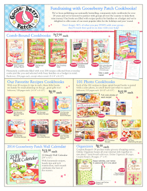 Gooseberry Patch Cookbook Fundraising Order Form
