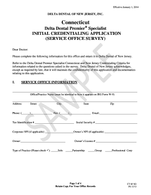 Delta Dental Connecticut and New Jersey Credentialing Application