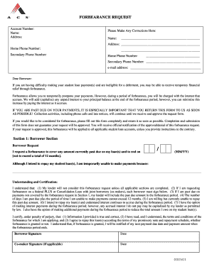 Student Loan Forbearance Request Form