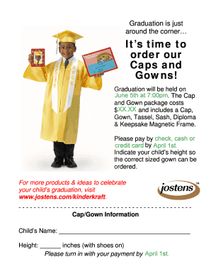 Graduation Cap and Gown Order Form