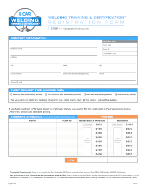 WELDING TRAINING CERTIFICATION REGISTRATION FORM - i-carcom
