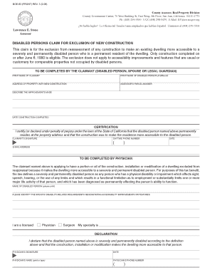 Disabled Person Claim for Exclusion of New Construction